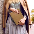 thumbnail image 5 of HELLHERO Tan Grain PU Leather Bible Cover for Women and Men, Portable Church Bible Bag with Top Handle for Bible Study and Daily Prayer, 5 of 12