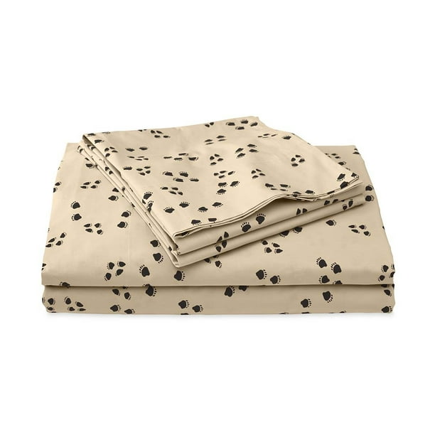Queen Paw Print Cotton Percale Sheet Set - Walmart.com - Walmart.com