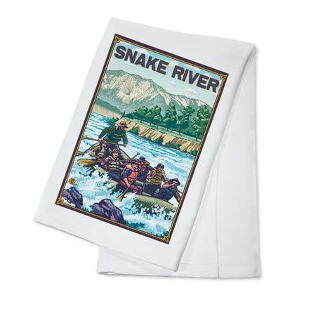 White Water Rafting - Snake River, Idaho - LP Original Poster (100% Cotton Kitchen