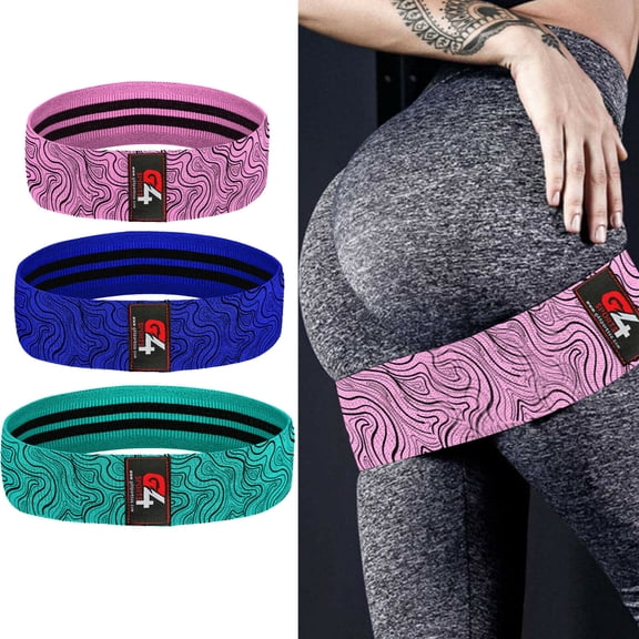Set of 3 Hip Circle Exercise Bands Resistance Band Fitness Loop Elastic Booty Legs