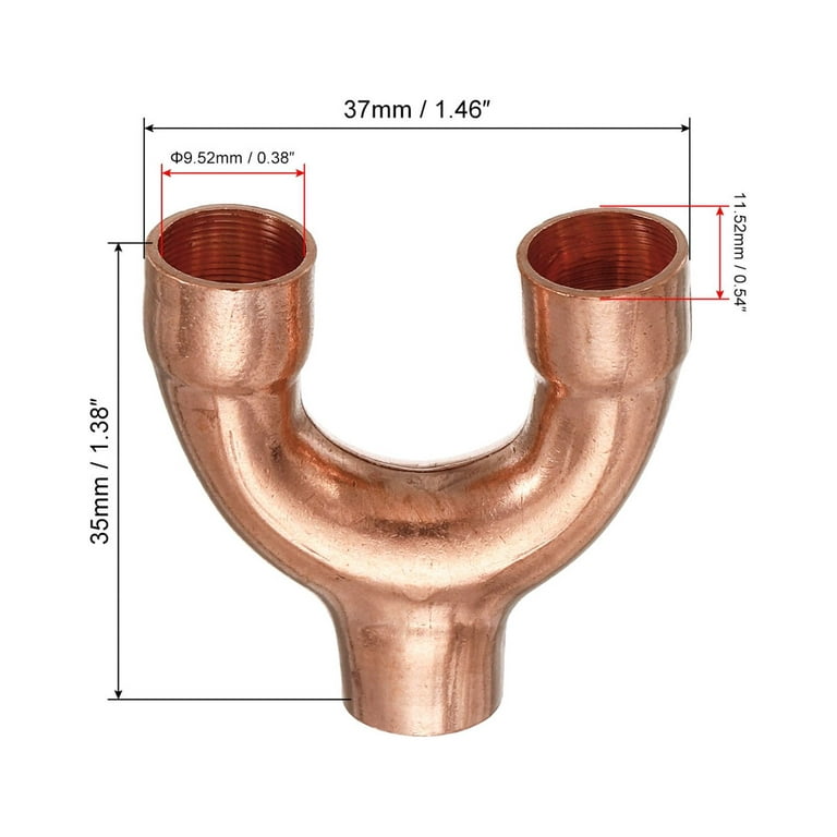 Uxcell 15mm x 1mm 4 Ways Copper End Feed Equal Cross Pipe Fitting for Water  Gas Oil