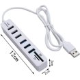 thumbnail image 2 of Portable 8 Port USB 2.0 Hub, Powered USB Hub for Laptop, PC, PS4, Xbox, NS, iMac, MacBook Air Pro (White), 2 of 4