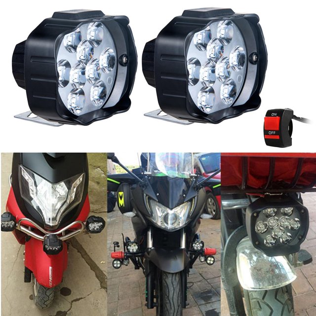 Faro delantero LED à motocicleta-faro antiniebla à moto superbrillante iluminación auxiliar externa Faro de conducción à motocicleta Sharpla Faro brillante de motocicleta