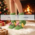 thumbnail image 6 of FAIOROI Womens Fuzzy Socks Cute 3D Dog Cartoon Winter Warm Soft Plush Slipper Socks Christmas Gift Green Free Size, 6 of 6