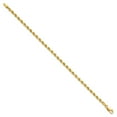thumbnail image 3 of Primal Gold 14 Karat Yellow Gold 3mm Semi-Solid Diamond-cut Rope Chain Bracelet, 3 of 11
