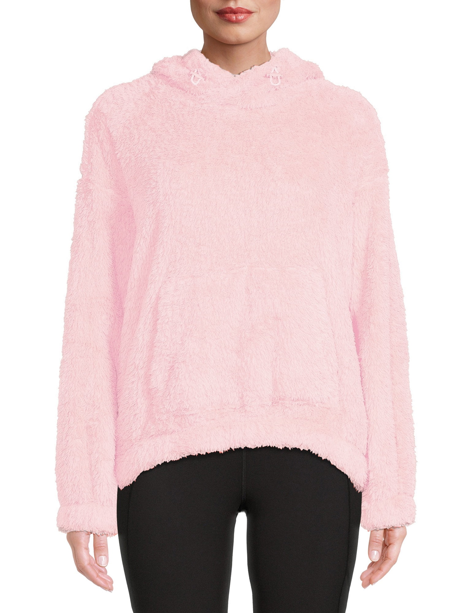 Athletic Works Women's Faux Sherpa Pullover Hoodie