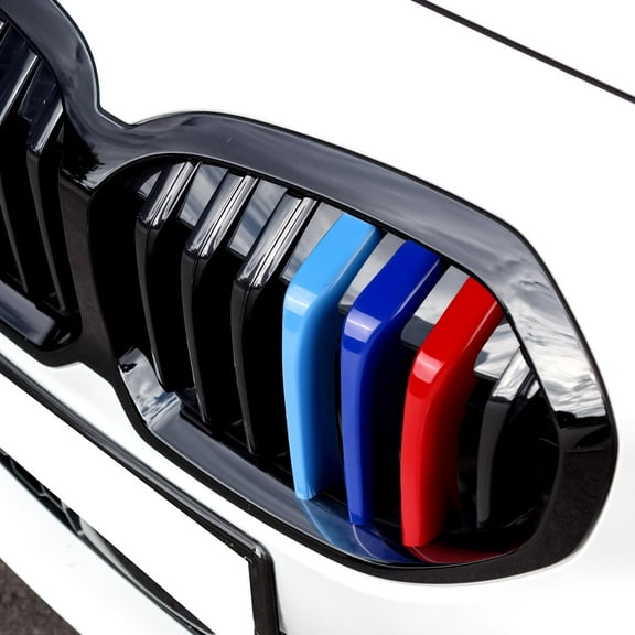 Tri Grille Insert Trims Strips Compatible with BMW Series 1 F40 Car Exterior Accessories, M-Colored