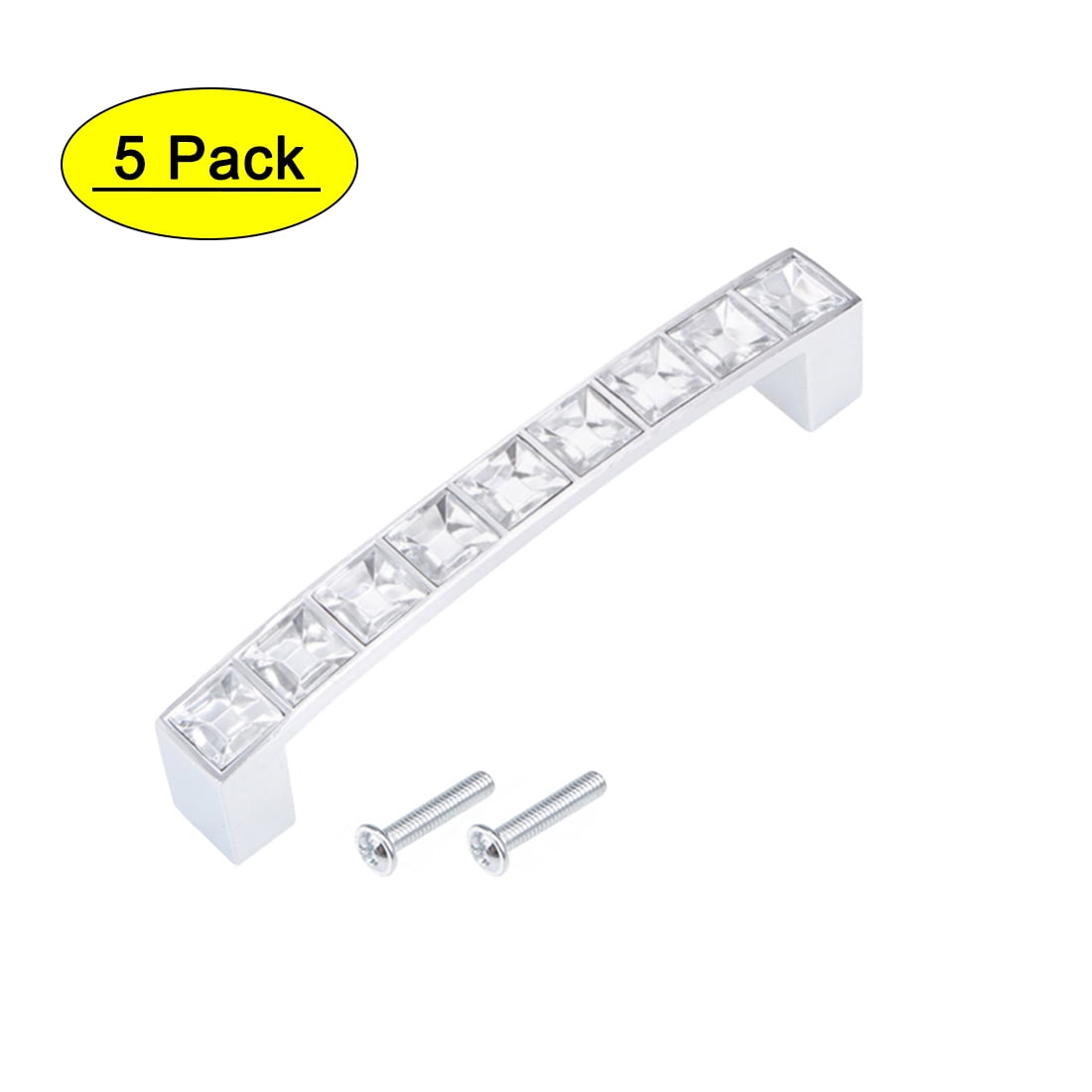 Uxcell 96mm Hole Centers Cabinet Pulls Drawer Handles Alloy Acrylic with Screws 5Pack