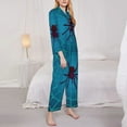thumbnail image 3 of Fotbe Spider And Cobweb Pattern Long Sleeve Pajama Set for Women,Sleepwear Set,2-piece Loungewear Set,Soft PJs Comfy Nightwear with Pockets -Small, 3 of 7