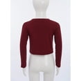 thumbnail image 5 of TSSOE Girl's Long Sleeve Crop Top Athletic Streetwear Hip-Hop Clothes Round Neck Pullover Shirts Basic Tees Burgundy 8-10, 5 of 7