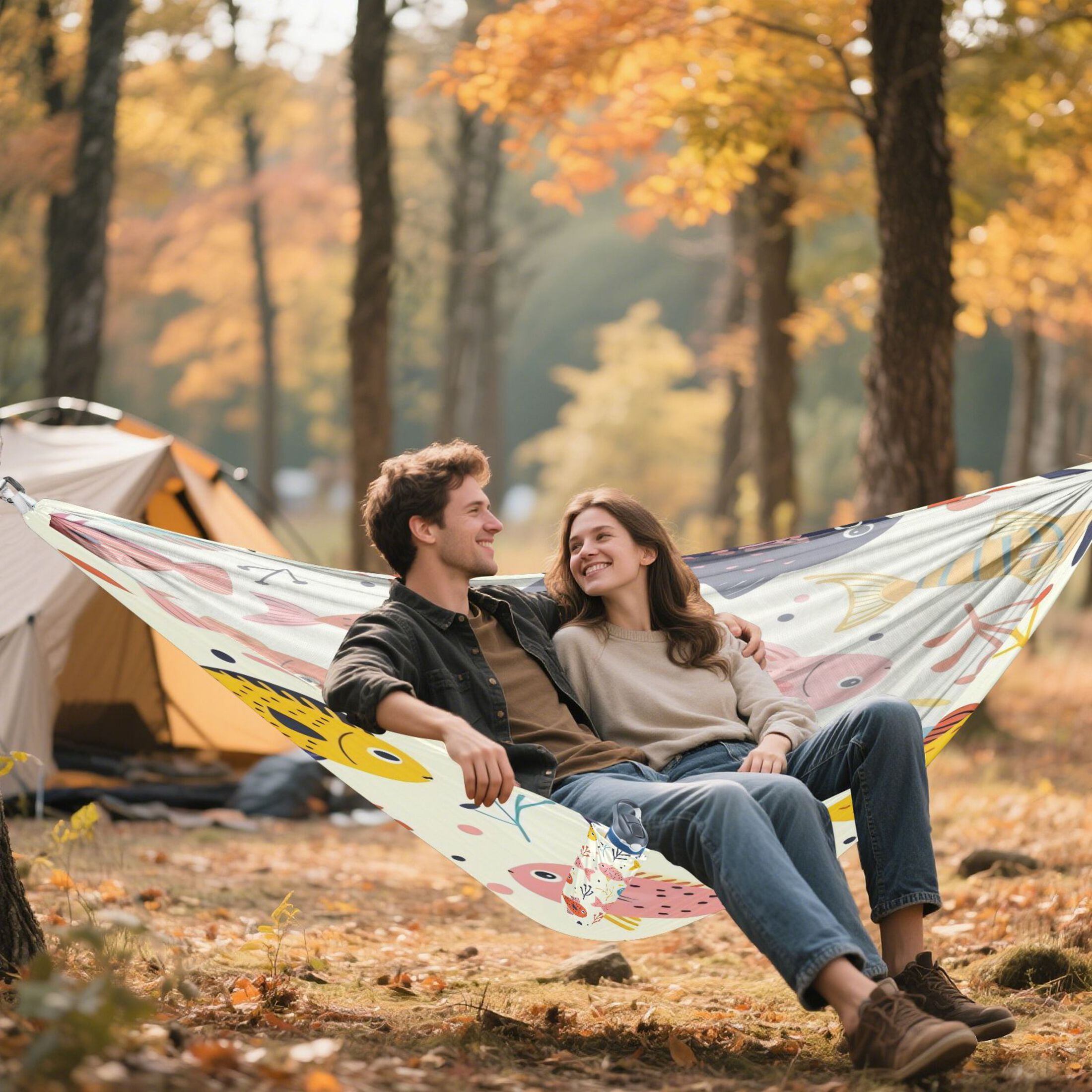 Hammock Camping Hammock Nylon Portable Hammock Travel Camping Hammock Colored Fish