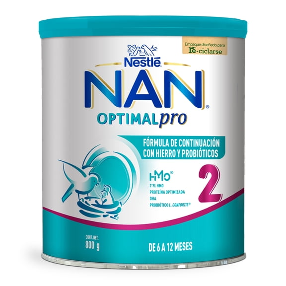 Fórmula de continuación NAN Optimal Pro etapa 2 de 6 a 12 meses 800 g