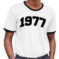 thumbnail image 2 of 1977 College Style Ringer Tee Shirt Unisex Small White/Black, 2 of 5