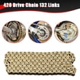 thumbnail image 3 of Cadena para moto KAMIER 428 132 eslabones dorados con rompecadenas, 3 of 9