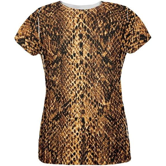 Halloween Desert Brown Snake Snakeskin Costume All Over Womens T Shirt Multi SM