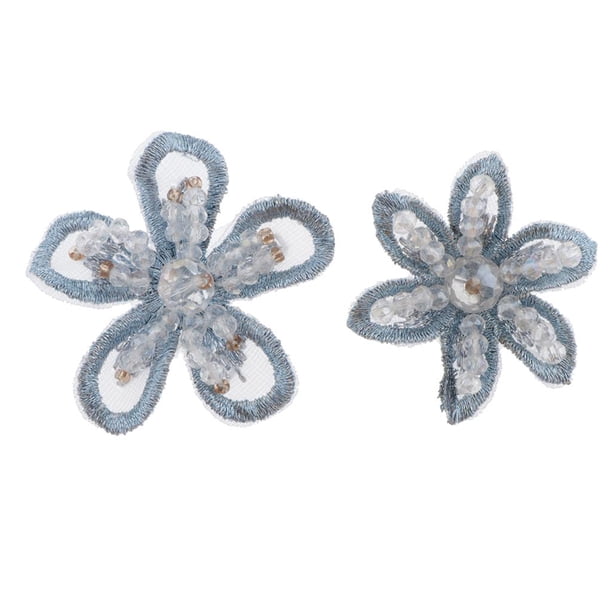 2 piezas de diseño de cristal coser en apliques bolsa Azul Hugo Apliques de cuentas bordadas