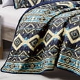 thumbnail image 4 of ESCA JB22380K Areni Bedspread, Blue - 3 Piece - King Size, 4 of 6
