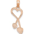thumbnail image 4 of 14K Rose Gold Polished Tassle Hearts Pendant (22.95 X 8.2) Made In United States k7114r, 4 of 5