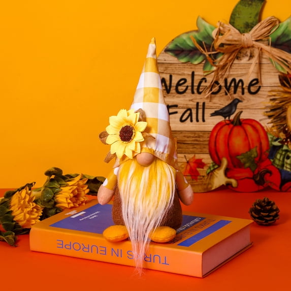Fall Gnomes Plush Thanksgiving Decorations Autumn Tomte Handmade Swedish Gnome Mr and Mrs Scandinavian Gnomes Thanksgiving Day Gif