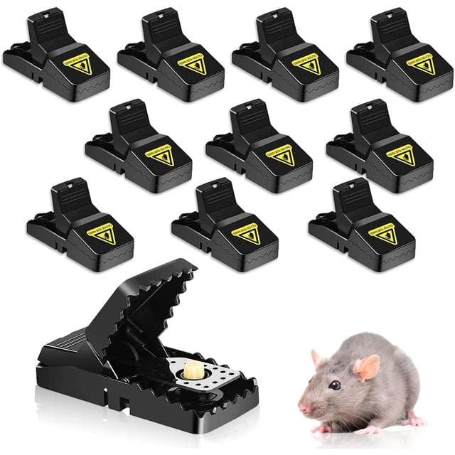 RV 10 trampas para ratones (tamaño pequeño: 11,2*4,8*5,6 cm), Trampas para ratones reutilizables, Trampas para ratones higiénicas eficaces, Contenedor de cebo extraíble, Trampas para ratones de alta s