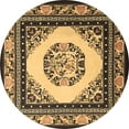 thumbnail image 1 of Ahgly Company Indoor Round Oriental Brown Asian Inspired Area Rugs, 3' Round, 1 of 4