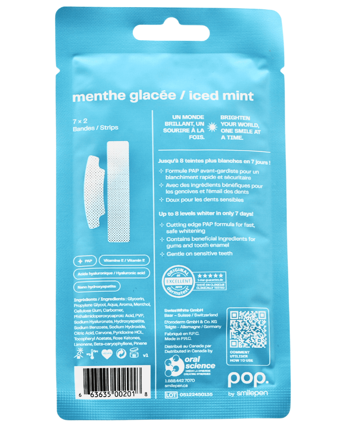 Smilepen Pop Teeth Whitening Strips | Latest PAP-Formula for Fast & Safe Whitening, Up to 8 Shades Whiter in 7 Days, Gentle on Sensitive Teeth with Vitamin E & Hyaluronic Acid.