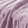 thumbnail image 3 of Exclusivo Mezcla King Size Flannel Fleece Blanket, Super Soft Warm Lightweight Checkered Pattern Blanket for All Seasons, Light Purple, 90"x104", 3 of 7