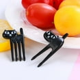 thumbnail image 1 of IFANLANDOR 6Pcs Black Cat Fruit Forks Food Picks Reusable Bento Box Dessert Snack Decorations, 1 of 8