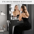 thumbnail image 4 of Vanity Desk with Mirror and Lights, Makeup Dressing Table with Power Outlet, Stool, 2 Drawers & 6 Shelves, 4 of 6
