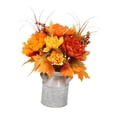 thumbnail image 4 of Flor artificial de otoño con jarrón, jarrón de jarra, arreglo floral de cosecha, flor de otoño falsa en cubo de hierro para boda en balcón Estilo B, 4 of 5