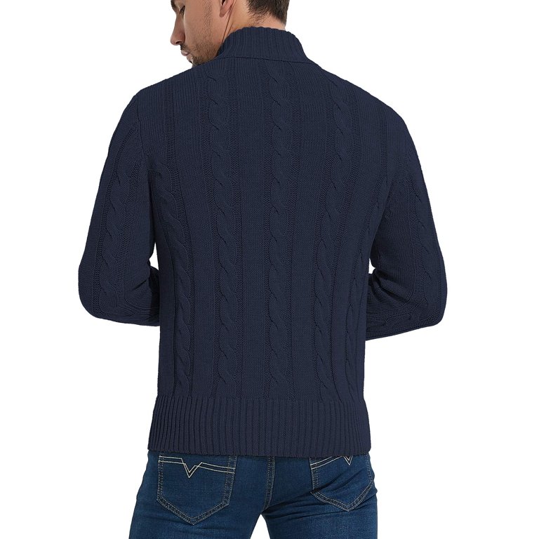 Iceglad Men's Cable Knit Cardigan Sweater photo 7