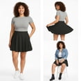thumbnail image 7 of Women's High Waisted A-Line Flared Skirt, Casual Versatile Mini Skirt, Black, 7 of 7