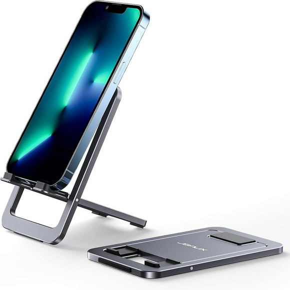 Lishi Adjustable Aluminum Foldable Cell Phone Stand for iPhone 14, 13 Pro, Samsung S23, A53, Nintendo Switch - Portable Desk Accessories