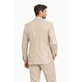 thumbnail image 3 of Men's Modern Fit Linen Cotton Suit, 2-Piece Summer Set with Bonus Dress Socks – Tan 38S, 3 of 5