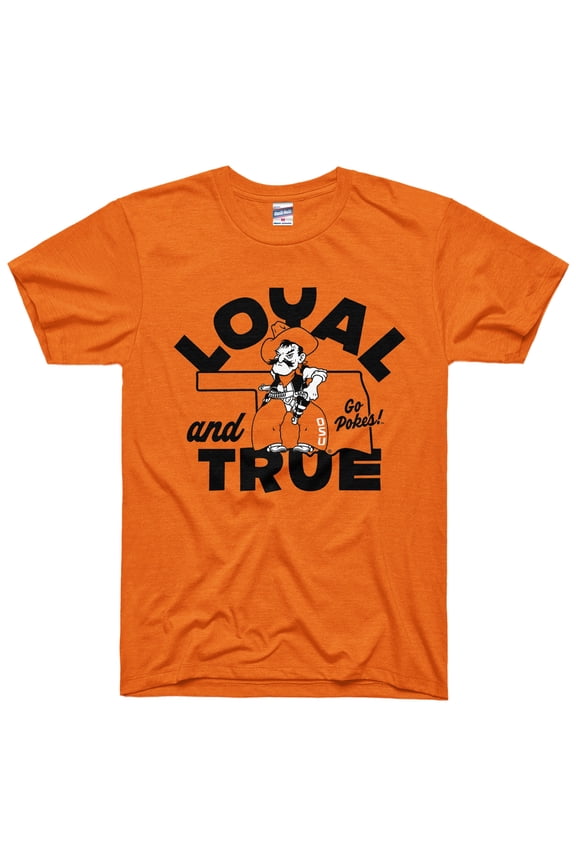 Unisex Charlie Hustle Orange Oklahoma State Cowboys Loyal & True State Outline Tri-Blend T-Shirt