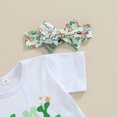 thumbnail image 5 of Bagilaanoe 3Pcs Baby Girl Holiday Clothing Sets Toddler Letter Print Short Sleeve T-shirt Tops + Flare Trousers + Headband 6M 12M 18M 24M 3T 4T 5T Kids Spring Pants Set, 5 of 7