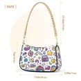 thumbnail image 3 of FORMRS Womens Shoulder Bag with Chain Strap Clutch Purse Cute Tote Handbag, Purple Doodle Pattern, 3 of 7