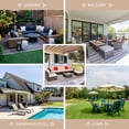 thumbnail image 3 of Patio Furniture Set, Walsunny 7 Piece All Weather Outdoor Sectional Sofa, Wicker Patio Conversation Set with Cushions and Tempered Glass Table for Backyard Porch, Khaki, 3 of 7