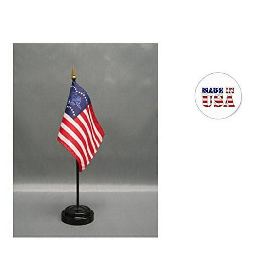 Made in the USA. 2 General Fremont 4"x6" Miniature Desk & Table Flags Includes 2 Flag Stands & 2 General Fremont Small Mini Stick Flags