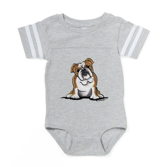 CafePress - 2 Brwnbulldog - Cute Infant Baby Football Bodysuit