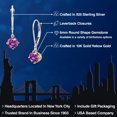 thumbnail image 2 of Gem Stone King 925 Silver and 10K Yellow Gold Fancy Purple Zirconia Dangle Earrings for Women | 1.68 Cttw | Gemstone Birthstone | Round 6MM, 2 of 6