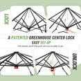 thumbnail image 4 of EAGLE PEAK 10'x 10' Portable Walk-in Greenhouse Instant Pop-up Easy Setup Indoor Outdoor Plant Gardening Green House Canopy, Front and Rear Roll-Up Zipper Entry Doors and 2 Large Roll-Up Side Windows, 4 of 8