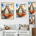 thumbnail image 4 of Designart "Mexican Art featuring Chichen Itza III" People Framed Wall Art - Global Grey Mexican Art Hallway Framed Wall Art Decor, 4 of 6