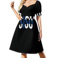 thumbnail image 4 of Vestido de manga corta con estrellas brillantes y plateado oscuro, ropa de mujer, bonito vestido de verano para mujer., 4 of 8