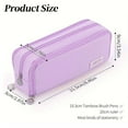 thumbnail image 3 of Under $5, Pencil Case, Large 3-Compartment Pencil Case, Durable Canvas Organizer for Pens & Accessories, Pencil Pouch, Purple by Goohae, 3 of 7