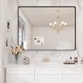 thumbnail image 3 of GODCHAR 40"x30" Multiple Sizes Metal Framed Bathroom Mirror Tempered Glass Anti-Rust Black, 3 of 9