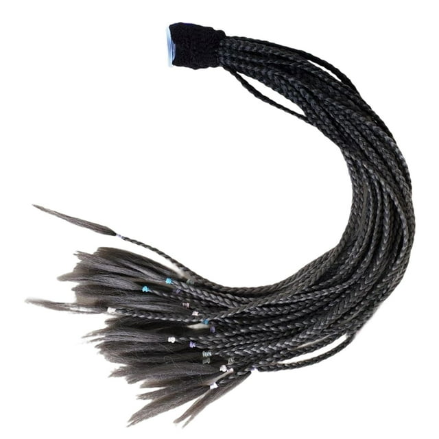 Trenzas para casco, decoración para el cabello, con degradado, aptas para bicicletas de mujer negro gris oscuro
