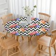 thumbnail image 3 of Pioneer Flower Floral Print Pattern Round Fitted Tablecloth with Elastic Edge,Dining Table Cover Waterproof,Outdoor Round Tablecloth for Camping,Dining,Indoor and Outdoor, 3 of 7
