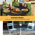 thumbnail image 6 of Elastic Fitted Round Tablecloth, Black Pure Color Waterproof Stretch Table Cover for 45"-54" Tables, Aesthetics Contemporary Luxury Washable Outdoor Tablecloths for Patio, Picnic, Camping, 6 of 9