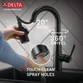 thumbnail image 2 of Delta 9913-BL-DST Essa Robinet à Bec Rétractable à une Poignée et Robinet de Préparation - Noir Mat, 2 of 9